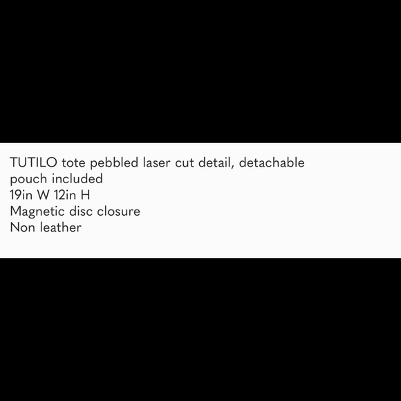 NWOT TUTILO New York perforated tote with pouch - Picture 8 of 12